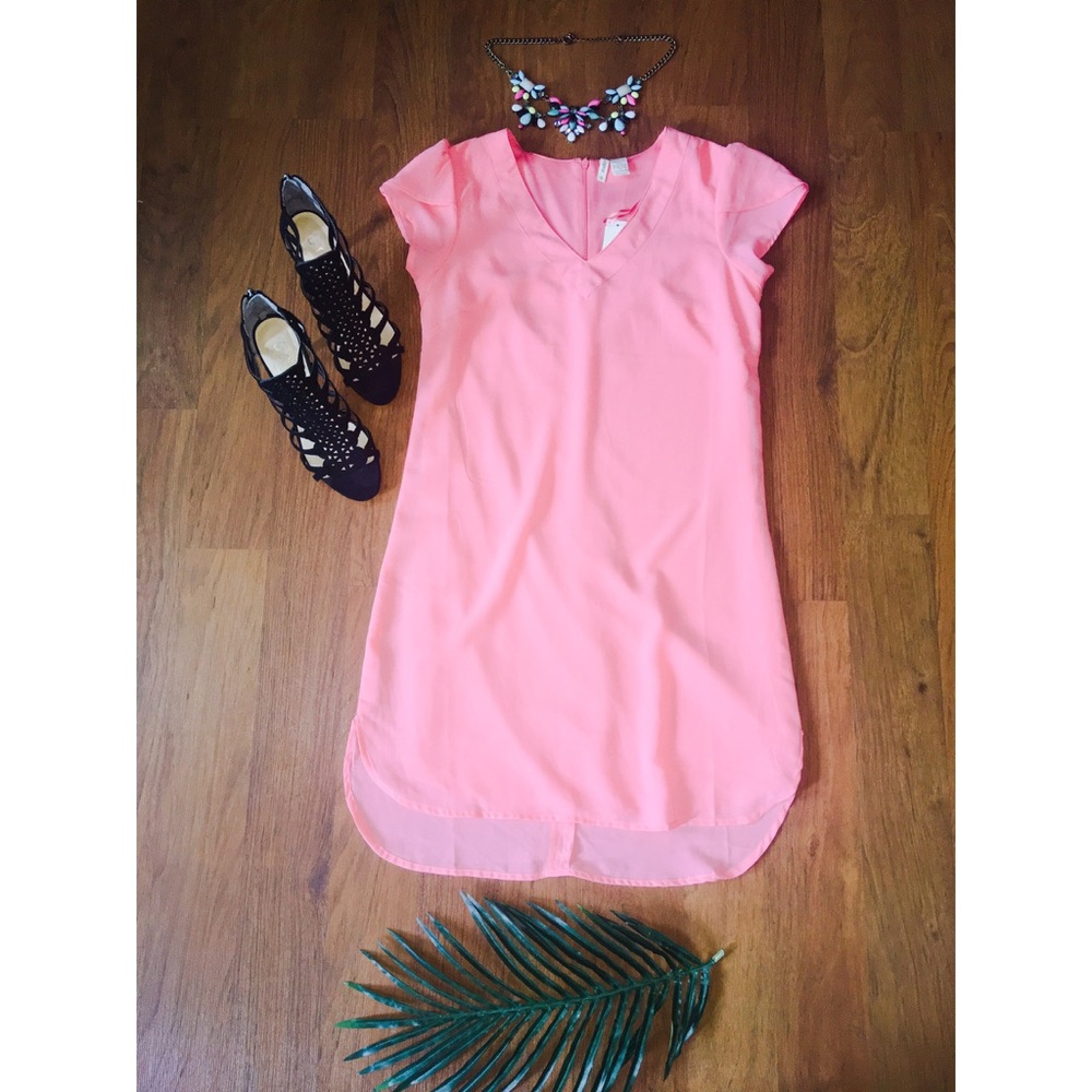 Japna coral shift dress